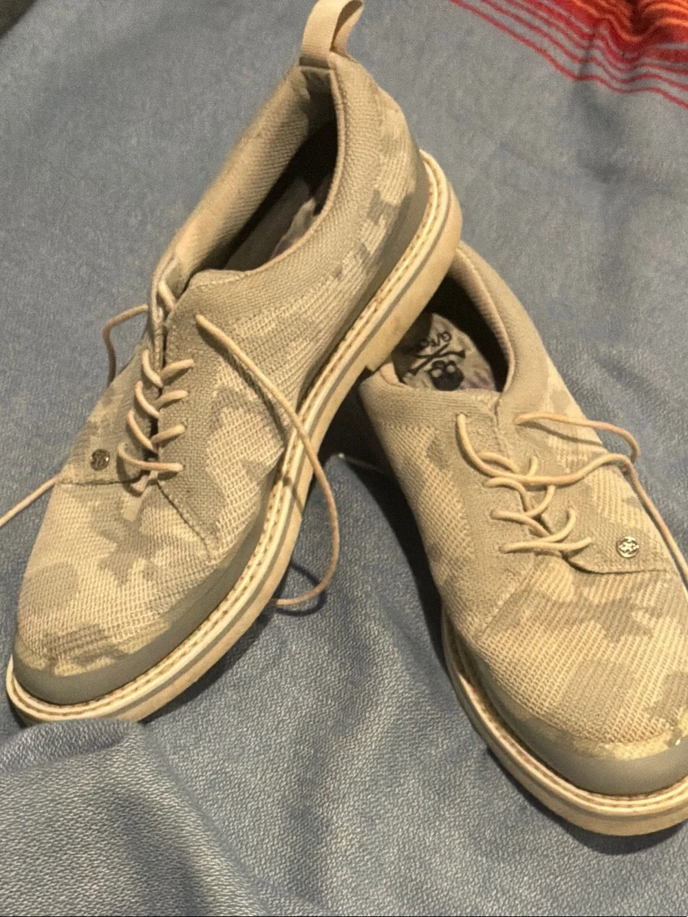 G/FORE Beige Camo Knit Oxfords